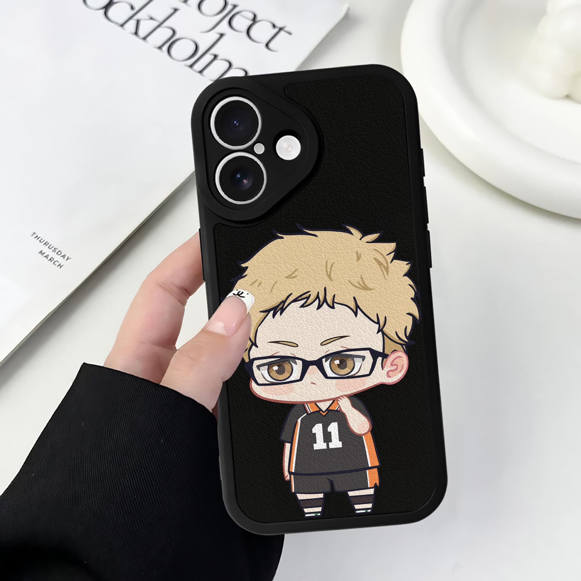（画像用） ハイキュー!! Haikyu!! 【iPhone 16シリーズ対応】シリコンスマホケース（レザー調） 材質：シリコン